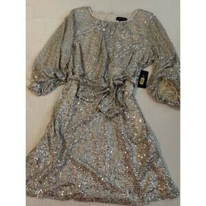 NWT Jessica Howard Champagne Sequin Dress Plus Size 22 Midi Special Occasion